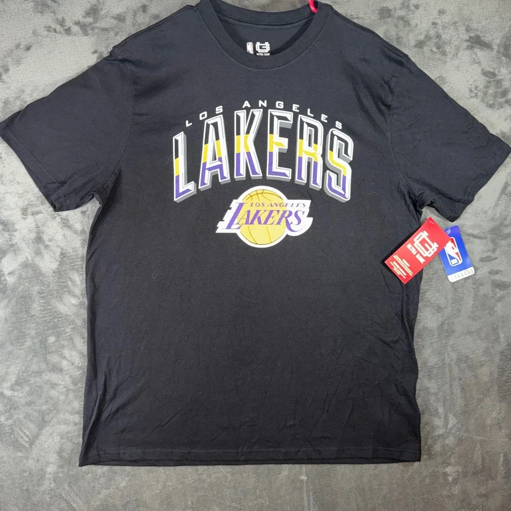 NWT Mens XL Ultra Game NBA Los Angeles Lakers T-Shirt Black New Graphic Tee